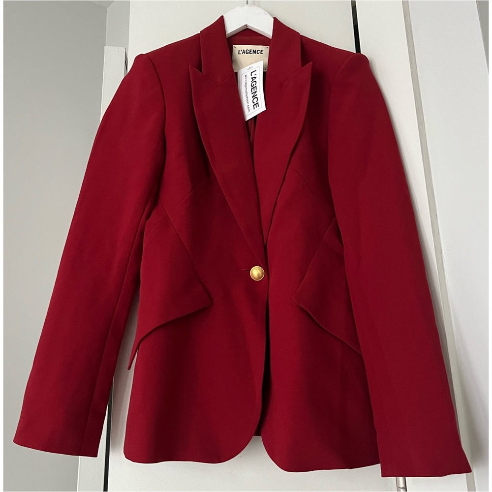 Revolve L'AGENCE Red Chamberlain Blazer Size 2